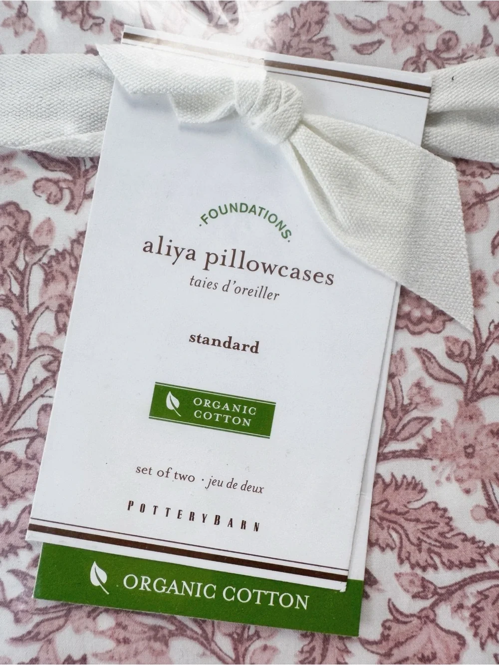 Pottery Barn Aliya Standard Floral Organic Cotton Pillowcases - Set of 2 | NWT
